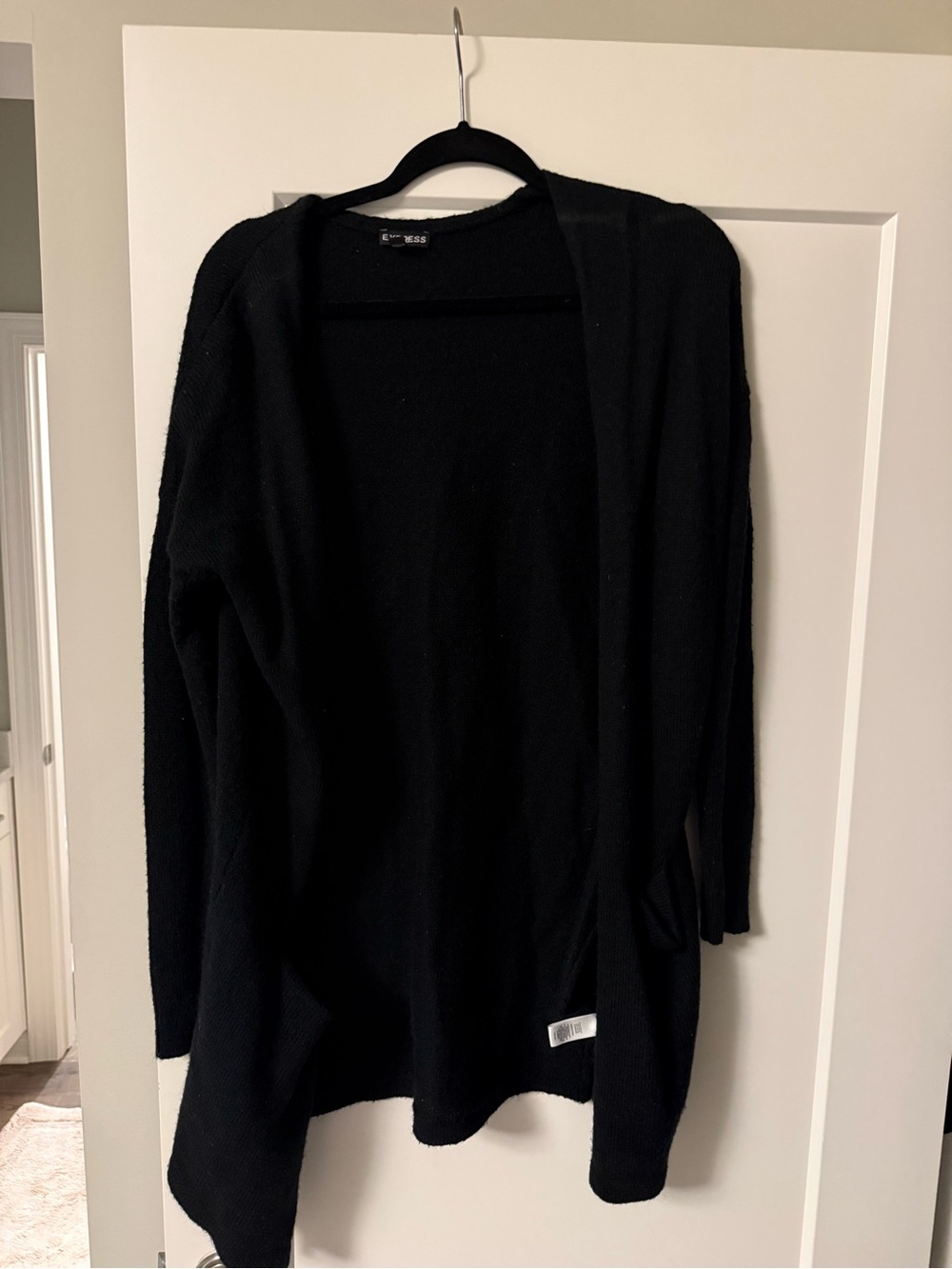 Express Black Open-Front Cardigan Sweater